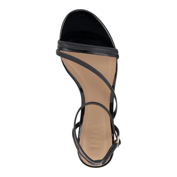 INC Women's Unice Strappy Ankle Strap Block Heel Dress Sandals Black Size 9 - Picture 3 of 4